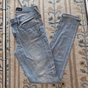 Express Jeans Light Blue Star-Embellished Skinny Jeans - Women